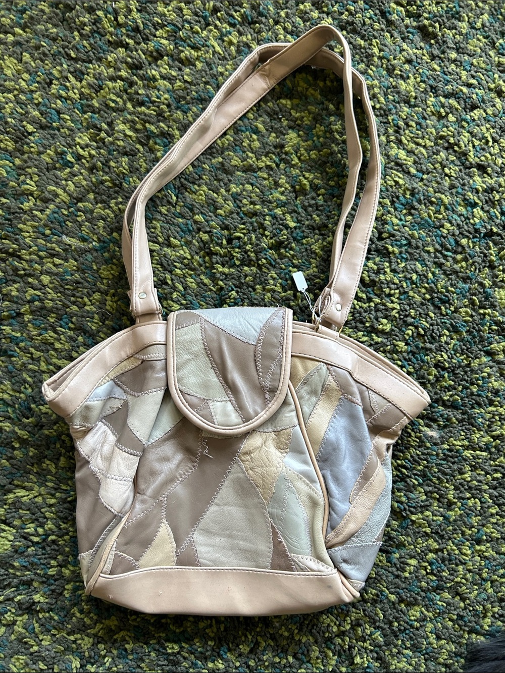 Vegan Leather Patchwork Shoulder Bag
